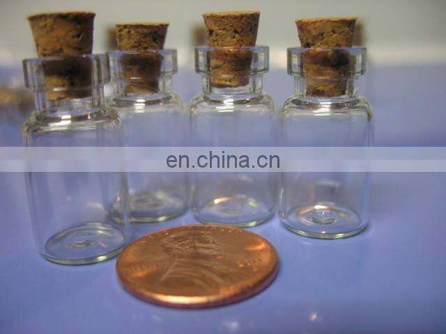 Small Glass Bottle Wooden Cork Stopper