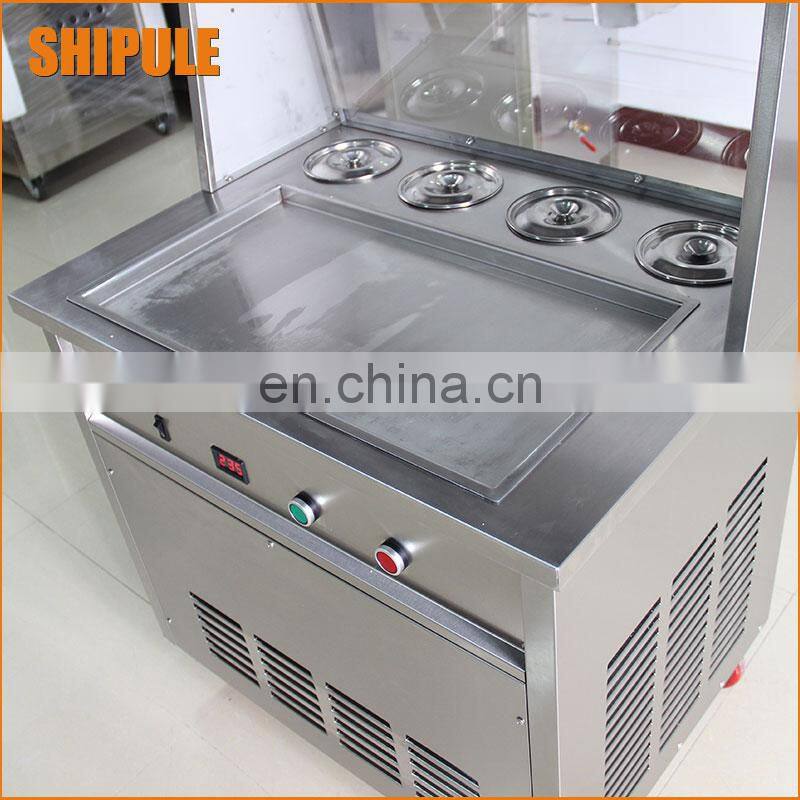 Single Pan Rolled Fried Ice Cream Machine Price / Single Round Pan Ice Frying Machine