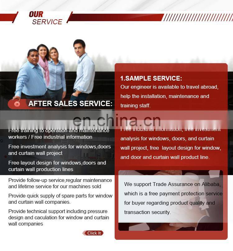 Aluminum curtain wall 3 axis cnc machine centre