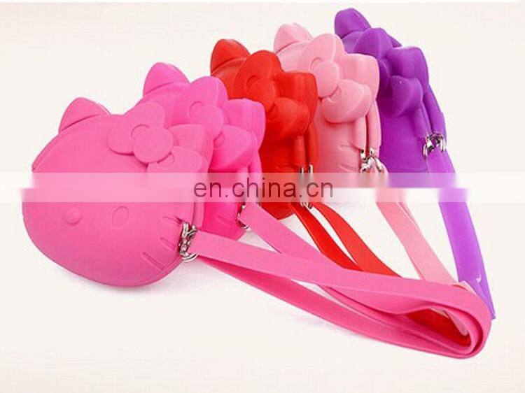 Animal Cat Design Silicone Pochi Women Girls Xmas Gift Coin Bags Cheap Wholesale Fashion Purse