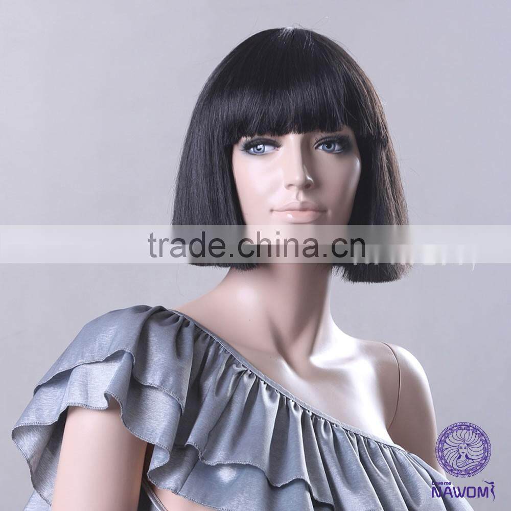 wig black short straight hair look fleeciness bobo head non-mainstream wig