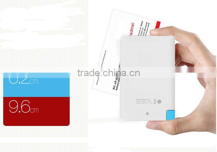 2015 New product Ultra-thin 4.8mm credit card power bank, micro usb battery charger, slim power banks made in china