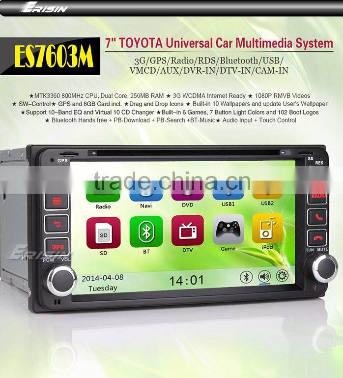 Erisin ES7603M 7" Car Audio DVD GPS Navigation System for Vitz Hilux