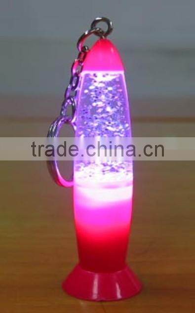 Acrylic Liquid Bubble Sand Timer Keychain, Magic LED Light Keychain