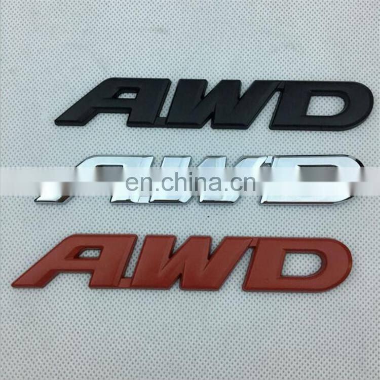 Customized Plastic Red Black Chrome Label Car Logo Emblem Badge Sticker