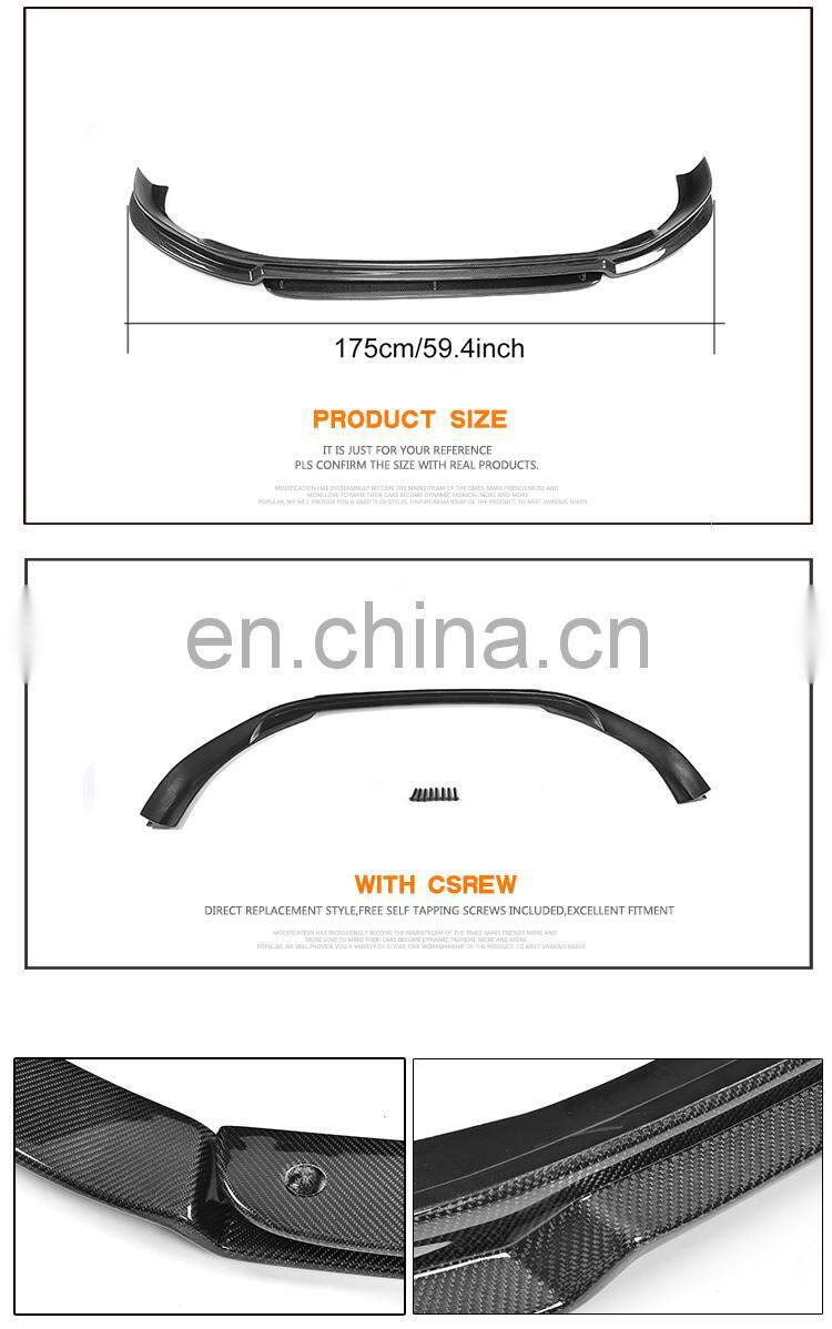 Carbon Fiber Front Bumper Lip for Volkswagen VW GOLF VII 7 MK7 R R-LINE 14-17