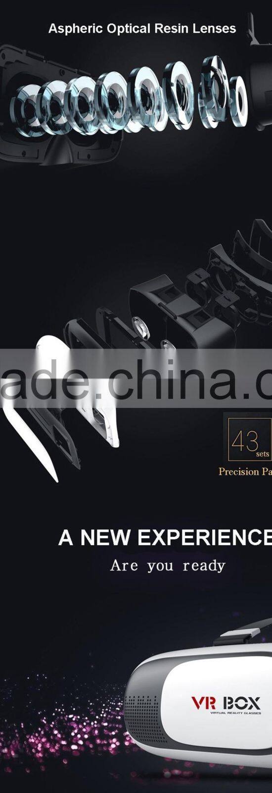 Newest high technology vr box 2nd Generation Distance Adjustable VR Box 3D Glasses