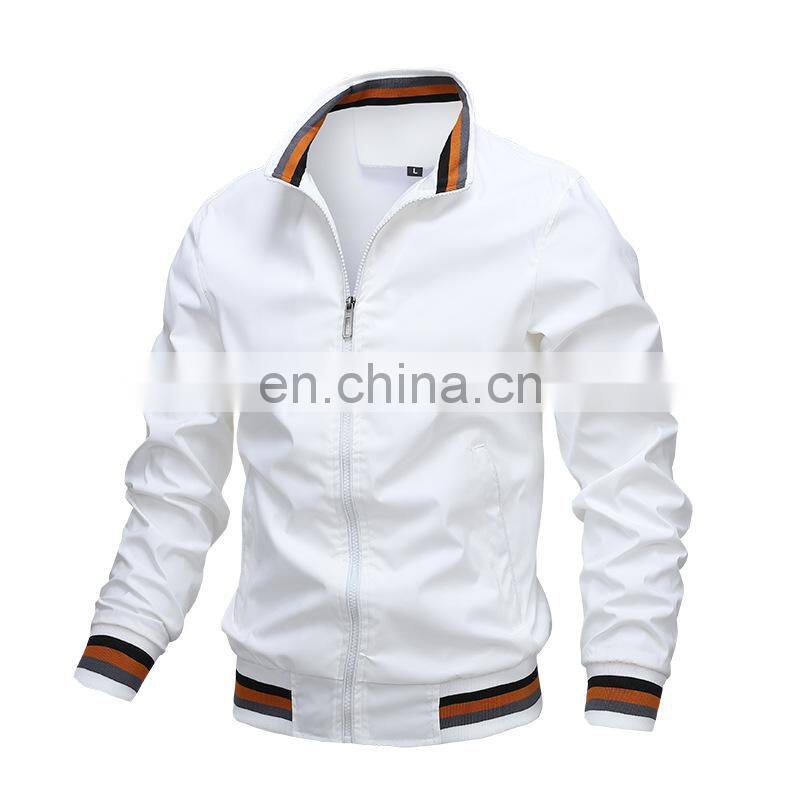 2021 Amazon factory direct sales European and American casual jacket men's autumn sports solid color jacket