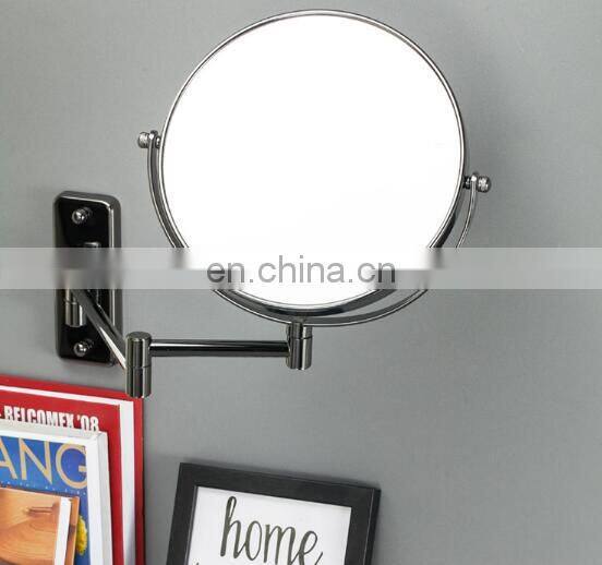 2 sides led lighted wall-mounted extendable girls' makeup mirror