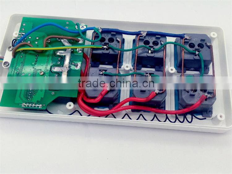 APP Remote Control 3 Outlets 6 Plugs Extension Home Alarm Smart WiFi Power Socket Compatible with 16pcs 315Mhz OR 433Mhz Sensors