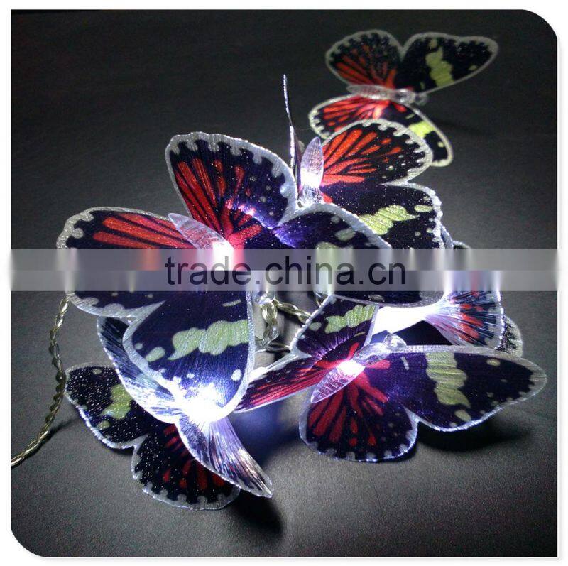 led butterfly fiber battery powered christmas lights for christmas ornament, animal decoration