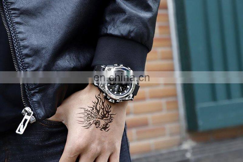 Sanda 739 Analog Digital Backlight Watches Mens Waterproof Analog Quartz Unique Army Green Gents Sport Wrist Watch For Boys