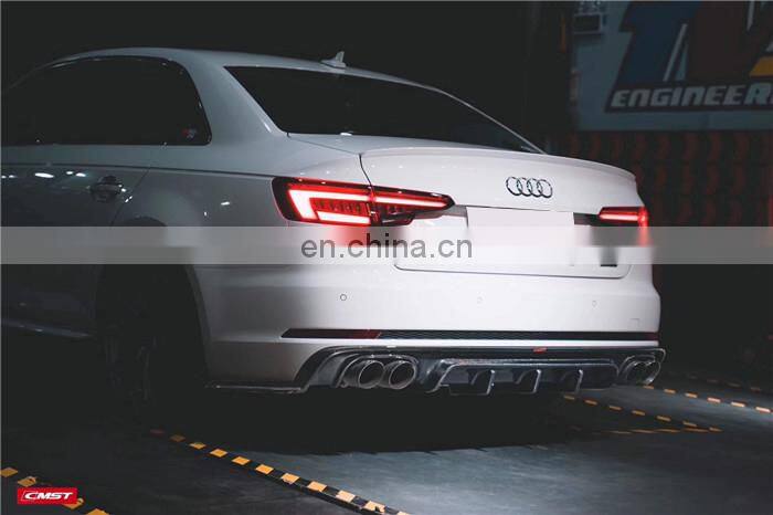 Runde Perfect Fitment For 2017-2019 Audi A4 S5 B9 Upgrade CMST Style Carbon Fiber Front Lip Rear Diffuser Body Kit