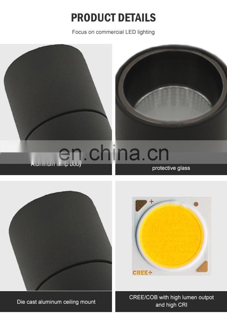 Hot Selling Office Supermarket Indoor Light Ceiling Surface 12w Aluminum LED Down Lamp