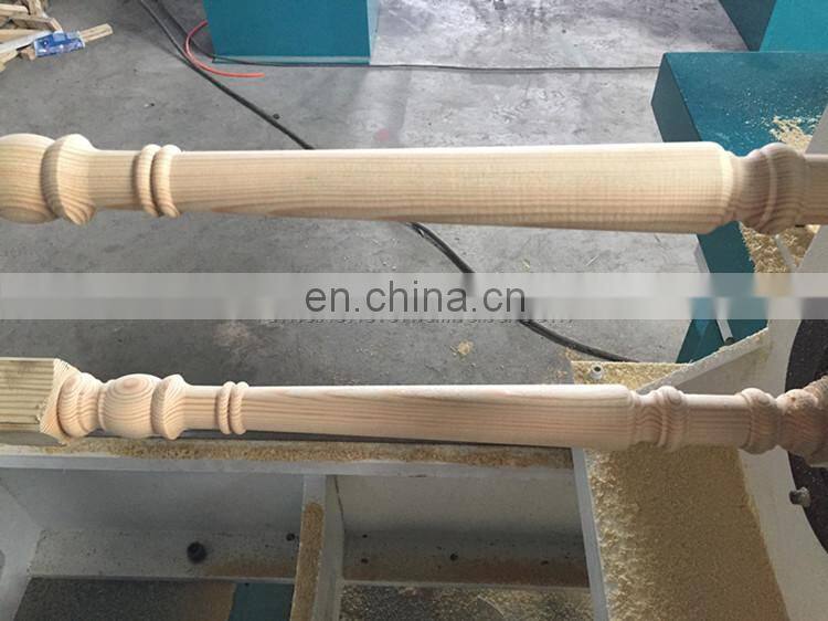 Wooden Stair Balusters Furniture Legs Double Axis CNC Wood Lathe Machine
