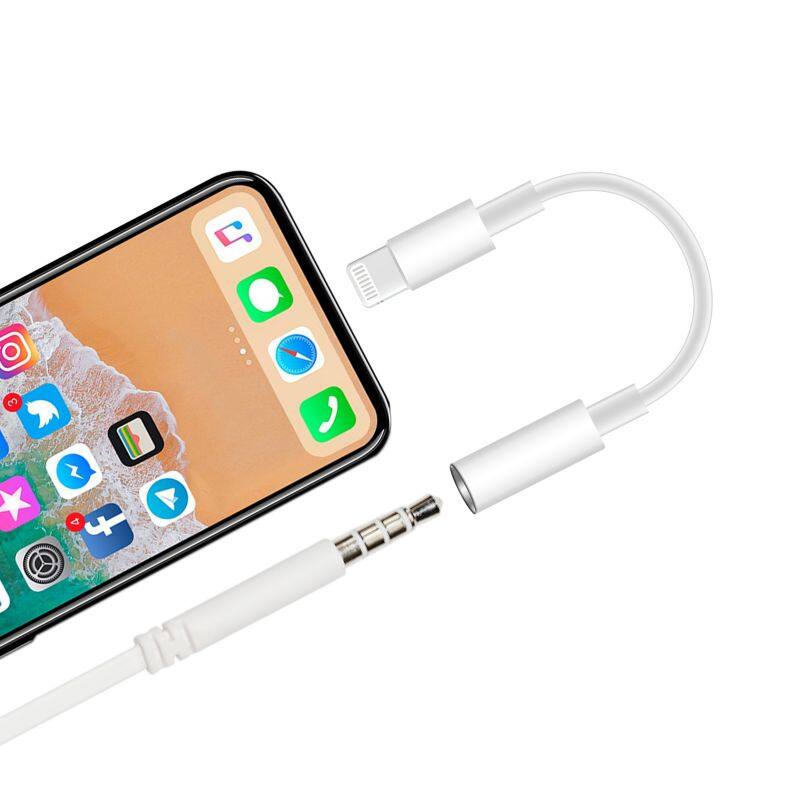 Original headphone aux adapter for iPhone 7/8/11/12/13 pro audio converter for lightning to 3.5mm jack earphone
