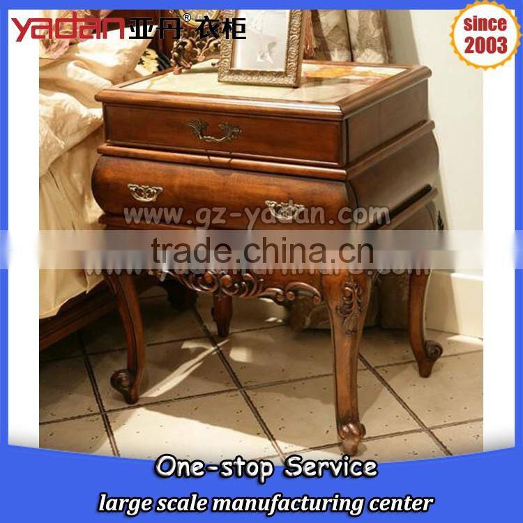 luxury Palace bedroom night stand telephone night table with drawer handles made in China furniture