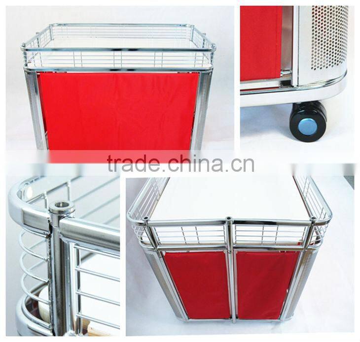 Supermarket folding promotion table with wheels