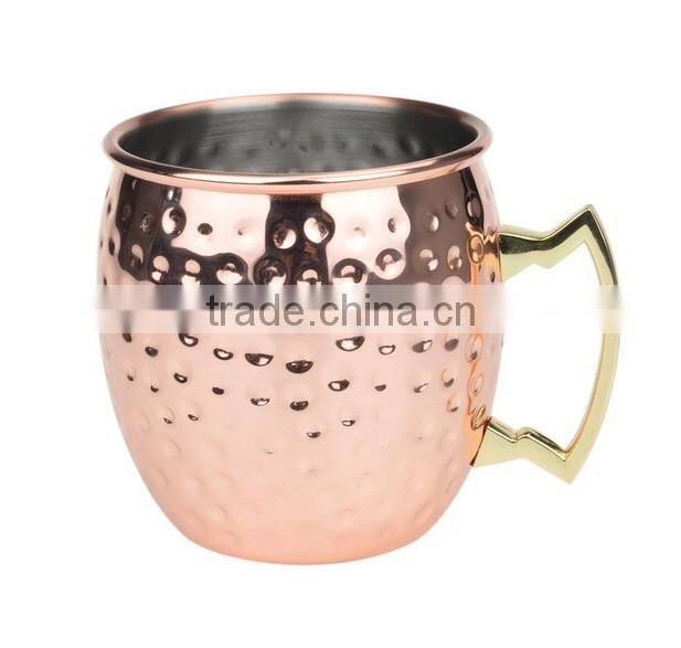 Hammered Moscow Mule Copper Mugs, Copper Moscow Mule Cups with 16Oz Capacity for Cocktail,Beer and Coffee