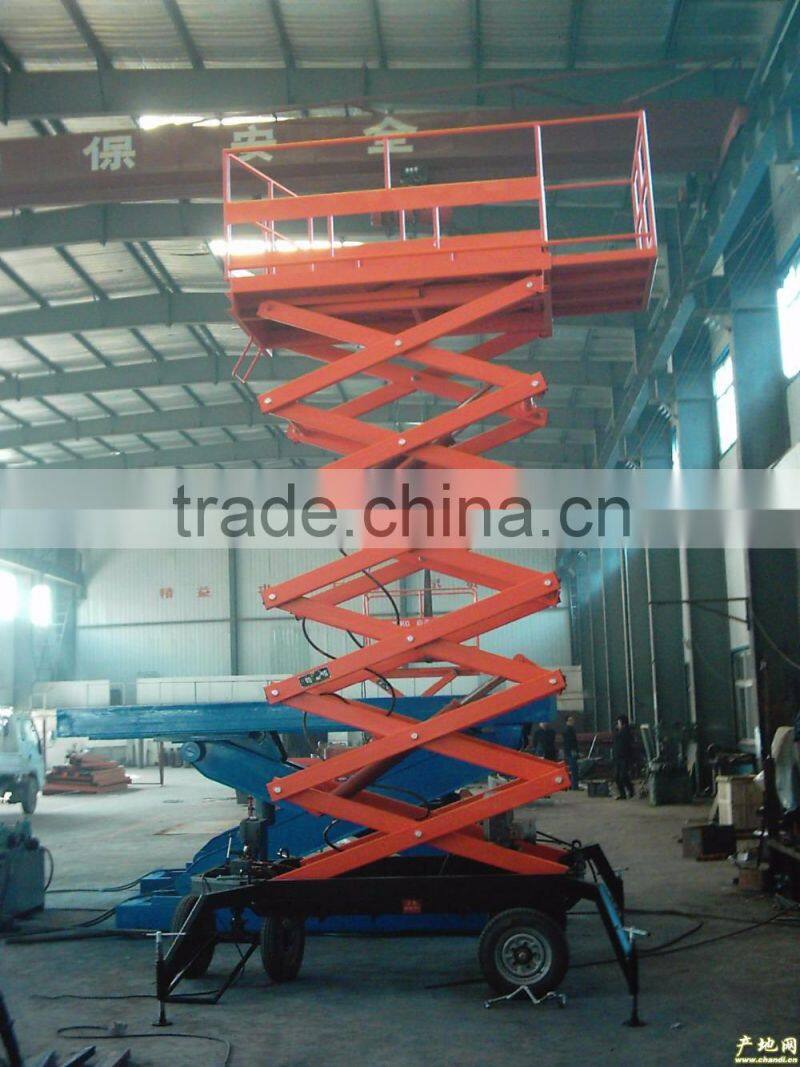 1.35~8m, 0.5 ton battery powered scissor lift platform /portable lift platform /mobile lift platform