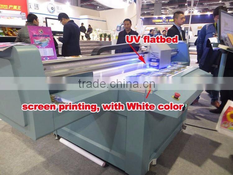 Galaxy UD-2512UFW 2.5 x1.2m uv flatbed printer with white color for Wood ,Glass,Aluminum