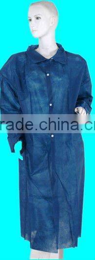 Disposable PP Lab coat S M L XL 2XL 3XL 4XL 5XL non woven single use with 4 snaps red yellow blue white