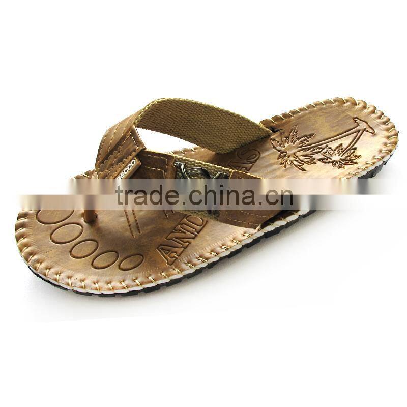 2015 man pu flip flop with pvc air blow slipper soles