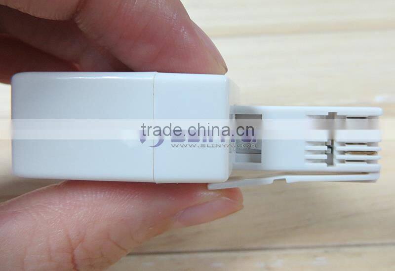 US RJ11 Telephone Socket to UK BT Plug Telephone Adapter
