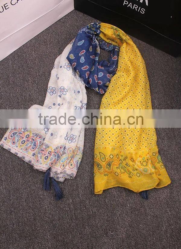 Bohemian Pattern Colorful Paisley Printed Fashion Muslim Women Lady Tudung