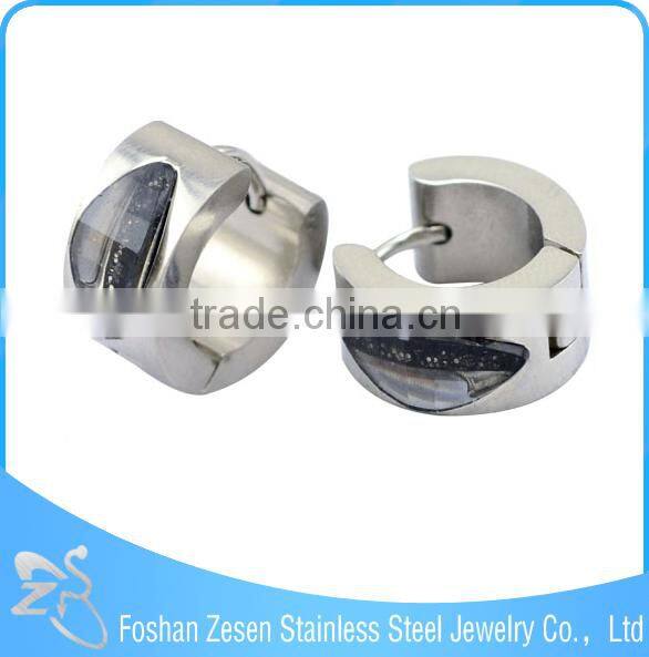 ZS13057 New design charming stainless steel hoop earrings rhinestone earring wholesale
