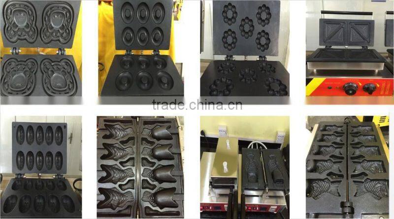 Single head gas 220v 2 pcs rectangle red bean Belgium waffle cake maker