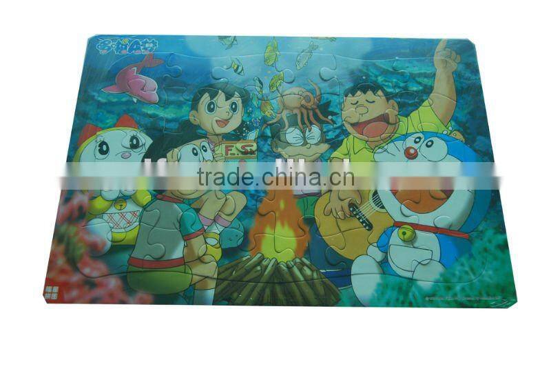 Cartoon Puzzle with Crayon for Children