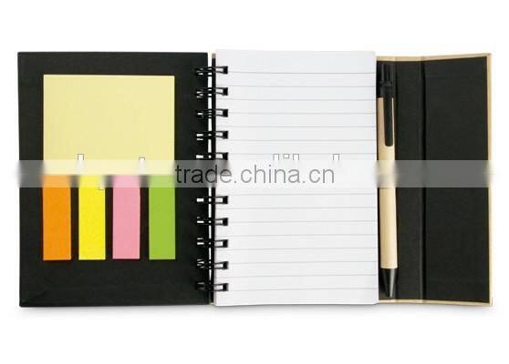 4 sets of flags and sticker paper colored with pen of recycled paper notebook