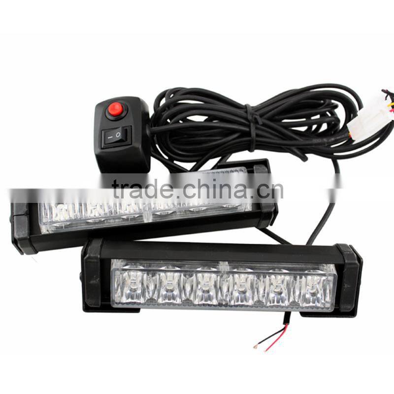 Super Quality Energy Saving High Bright 6SMD Led Bar Table car lamp 12 V led lights Amber Blue Led Strobe Light