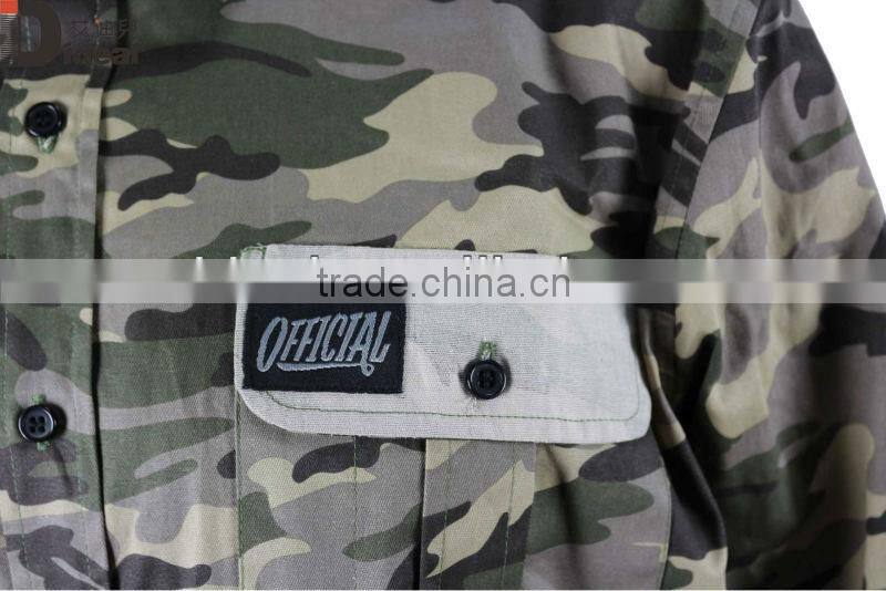 Men's long sleeve camouflage button down shirt