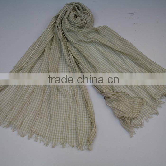 high quality plaid scarf 100% cotton woman scarf