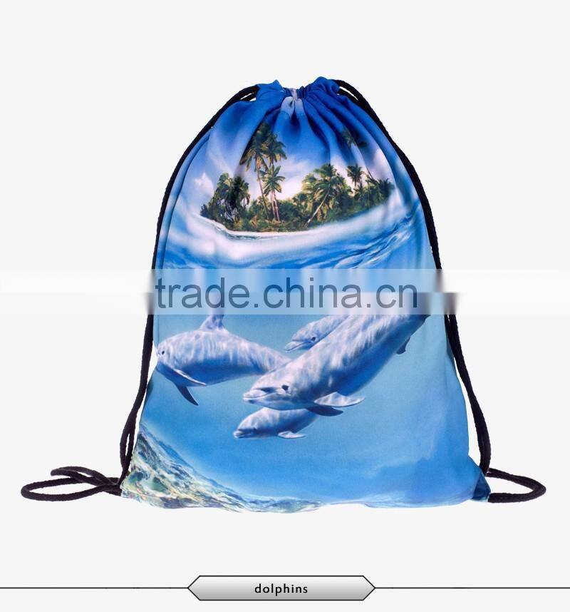 300D cute animal series leisure bag with drawstring