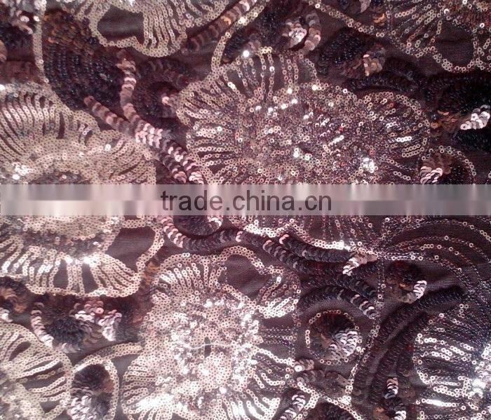 2015 fashionable sequin spangle embroidery fabrics