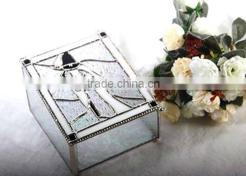 MX020038 china wholesale tiffany style rainbow shine stained glass photo picture frame for fancy wedding gift favor