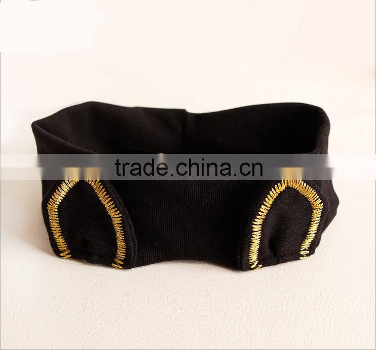 children headwear Korea baby cute knit headband with embroidery ear