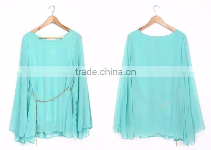 2016 Ocean Green Top Quality Cape Top With Belt For Girls in China