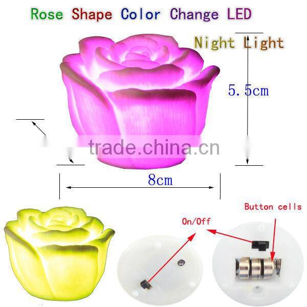 TS-B033 LED Flashing Rose Flower/7 Color Changing Mini Night Lights