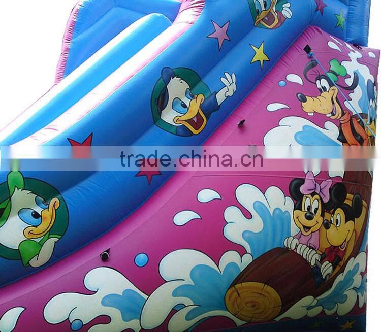 the magic kingdom giant inflatable slide for children, cartoon themed inflatable castle slide for sale