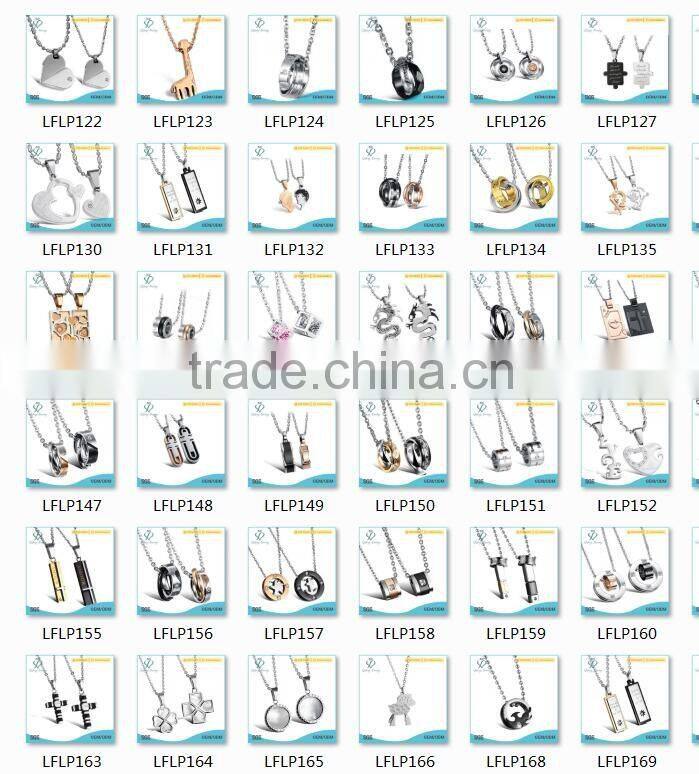 Meaningful couple rings pendant necklace