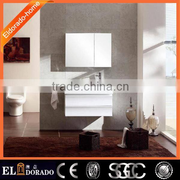 Tile small Multi-Layer solid wood bathroom mirror vanity cabinet