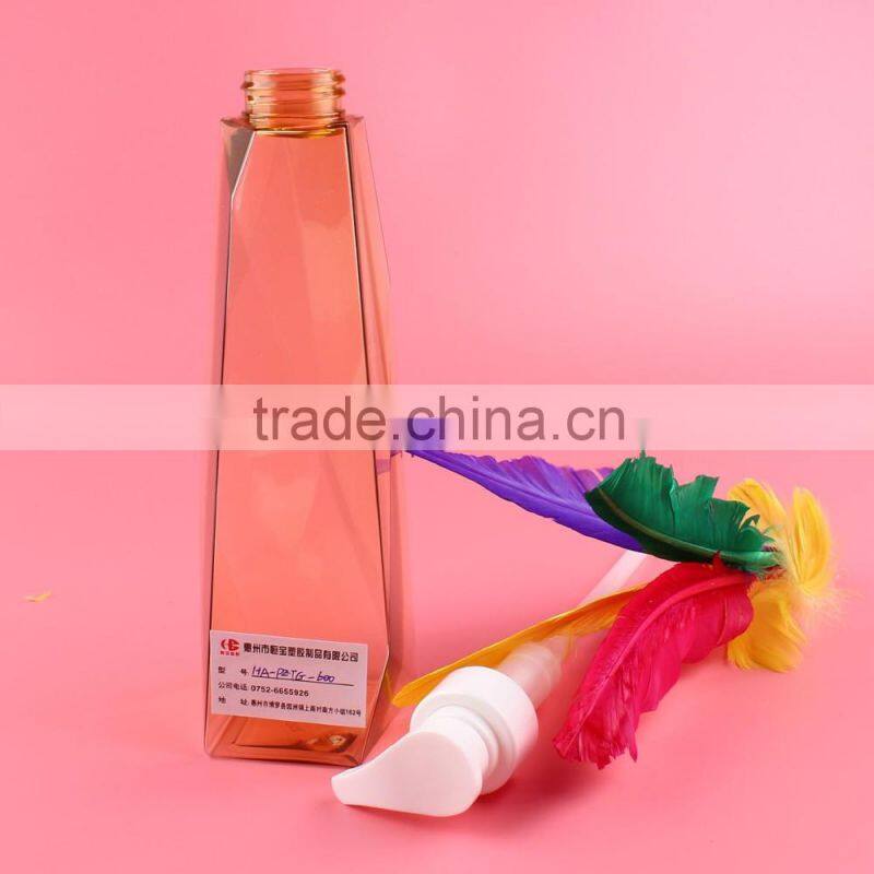 600ml PETG The conditioner transparent yellow bottle