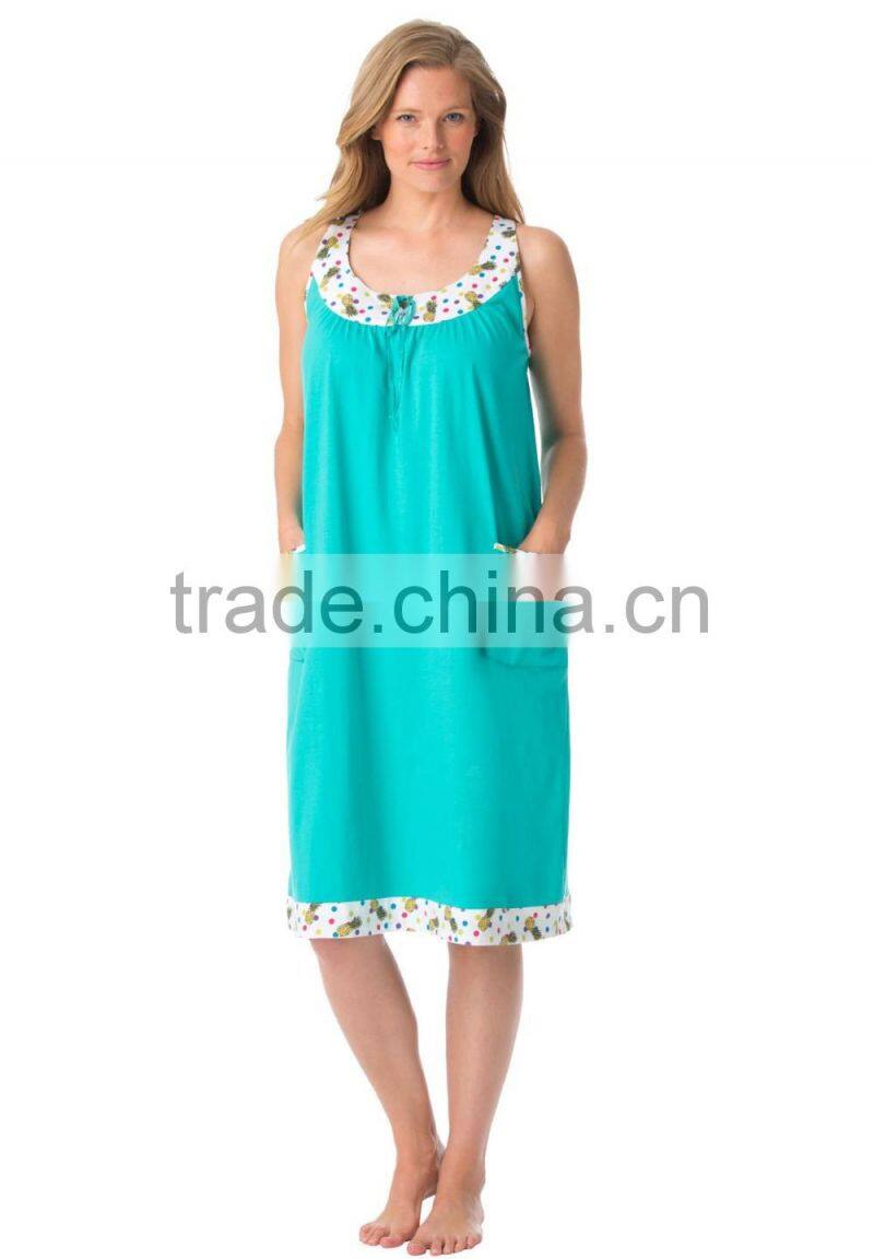 Summer Women's Short Nightshirt Cotton Plus Size Sleep Shirts