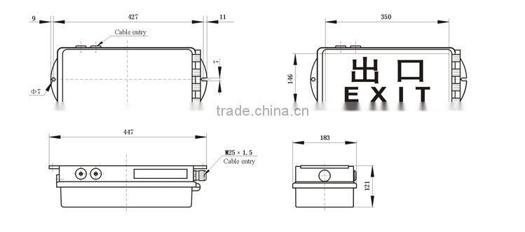 Zone 1 Explosion Proof (Emergency) Exit Marking Light Fittings 1x8W/2x8W/3x8W/LED3W