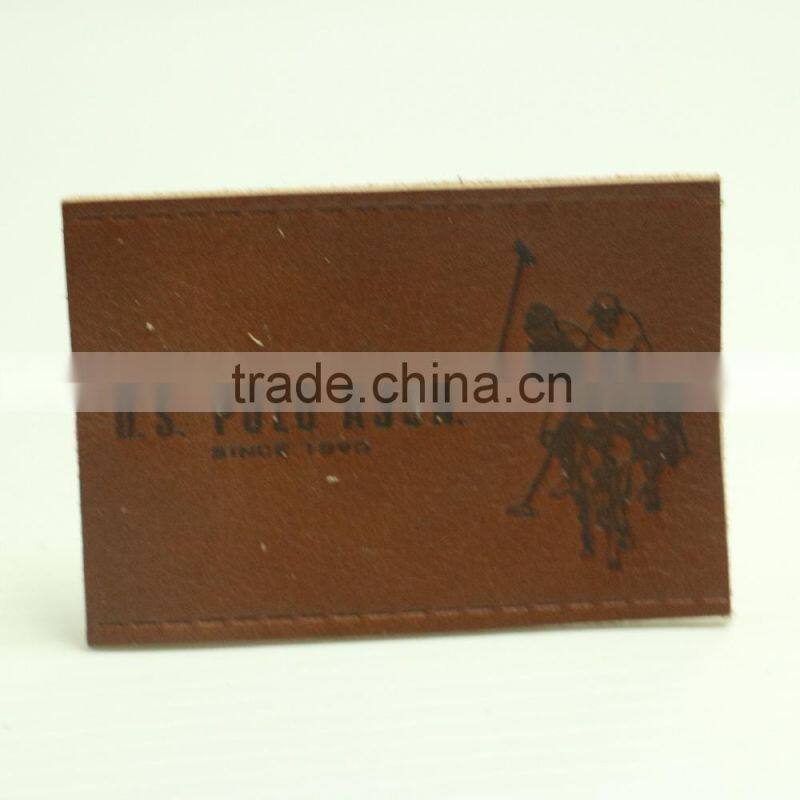 Custom jeans pu label and jeans leather patch labels