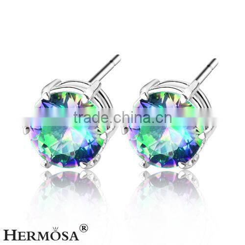 Glorious Fancy Green Peridot Hot Sale 925 Sterling Silver Lady Earrings 2"